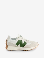 New Balance White/Green Womens 327 Trainers - Image 1 of 1