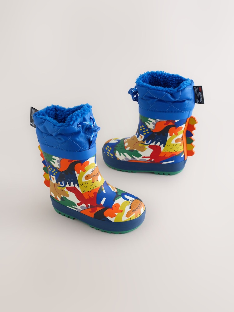 Blau, Dinosaurier - Thinsulate™ Warm gefütterte Gummistiefel mit Manschette - Bild 1 von 5
