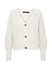 VERO MODA White Button Down Knitted Cardigan - Image 9 of 9
