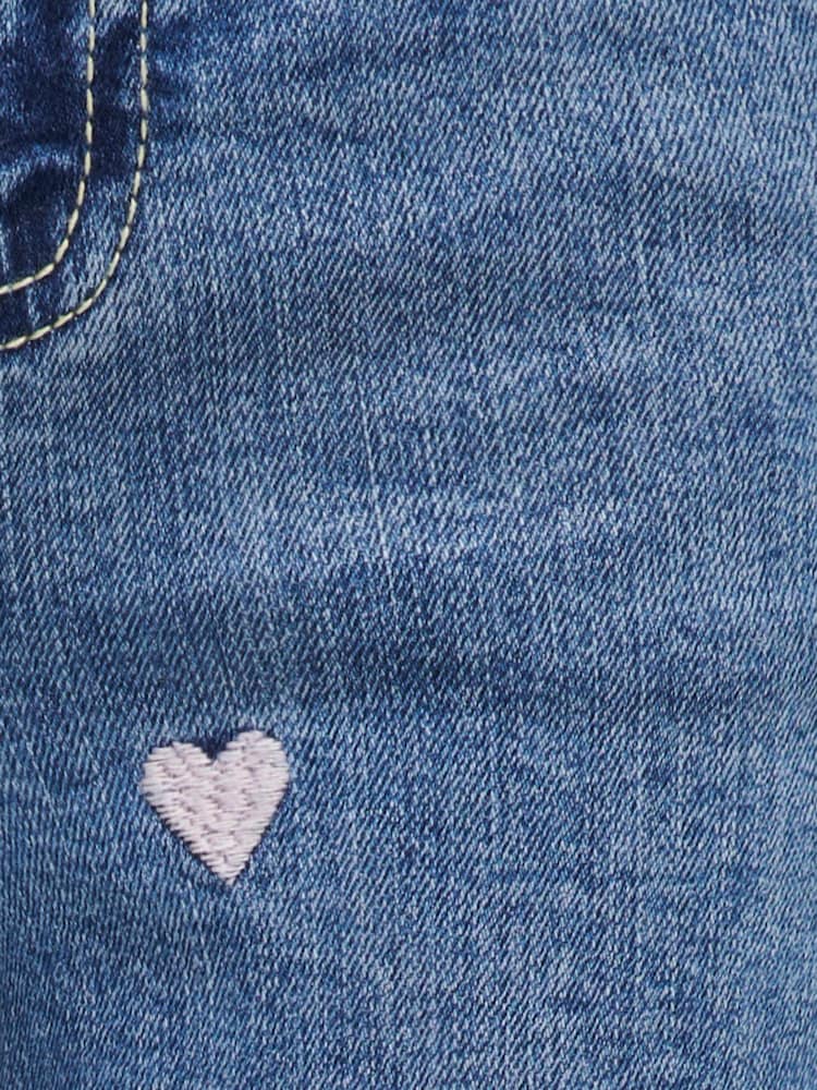 ONLY KIDS Blue Wide Leg Heart Print Jeans - Image 5 of 5