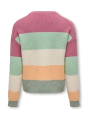 ONLY KIDS Pink Long Sleeve Stripe Jumper - Image 2 of 3