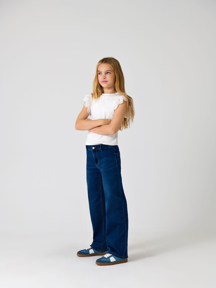 ONLY KIDS Blue Wide Leg Sylvie Denim Jeans - Image 1 of 4
