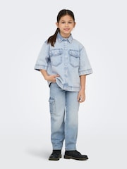 ONLY KIDS Blue Wide Leg Cargo Denim Jeans - Image 1 of 1