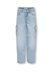 ONLY KIDS Blue Wide Leg Cargo Denim Jeans - Image 5 of 8