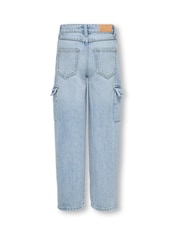 ONLY KIDS Blue Wide Leg Cargo Denim Jeans - Image 6 of 8