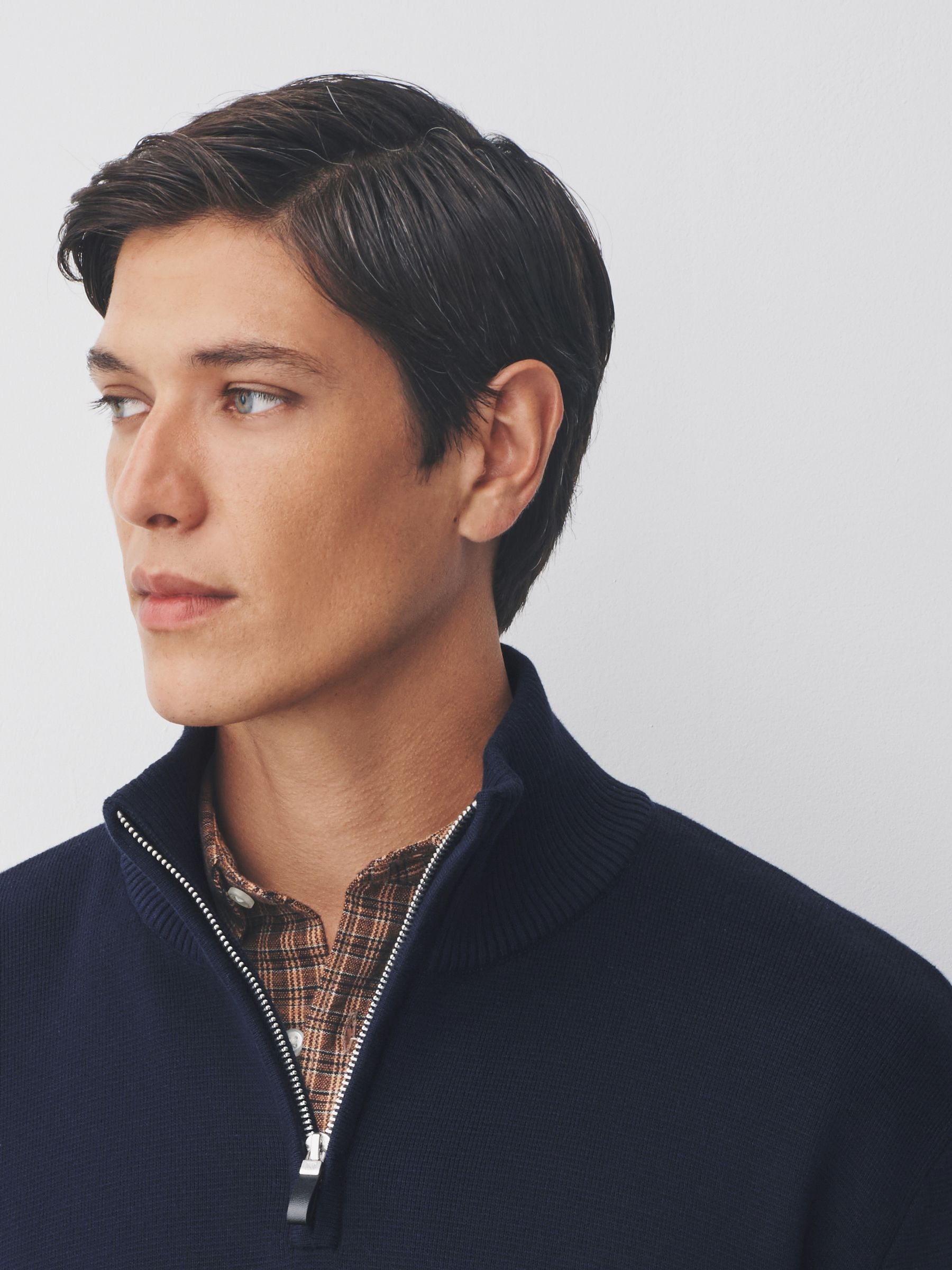 Buy Navy Blue Plain Quarter Zip Jumper from Next Canada