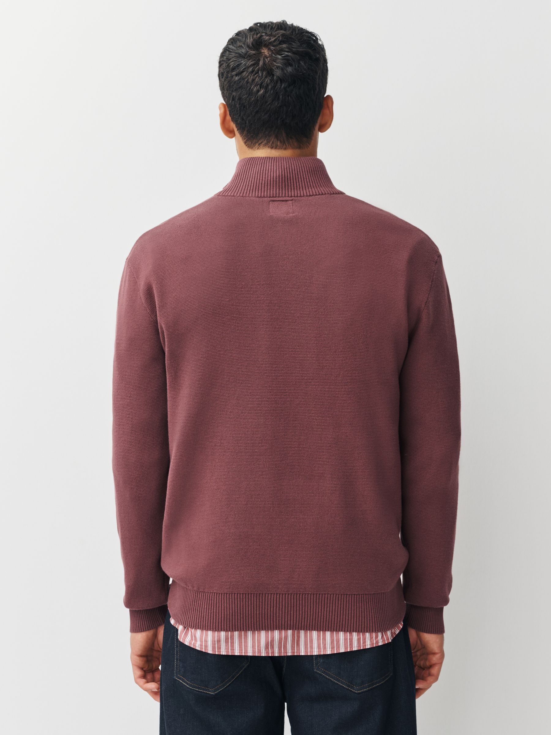 Buy Rose Pink Plain Regular Fit 100% Cotton Premium Quarter Zip