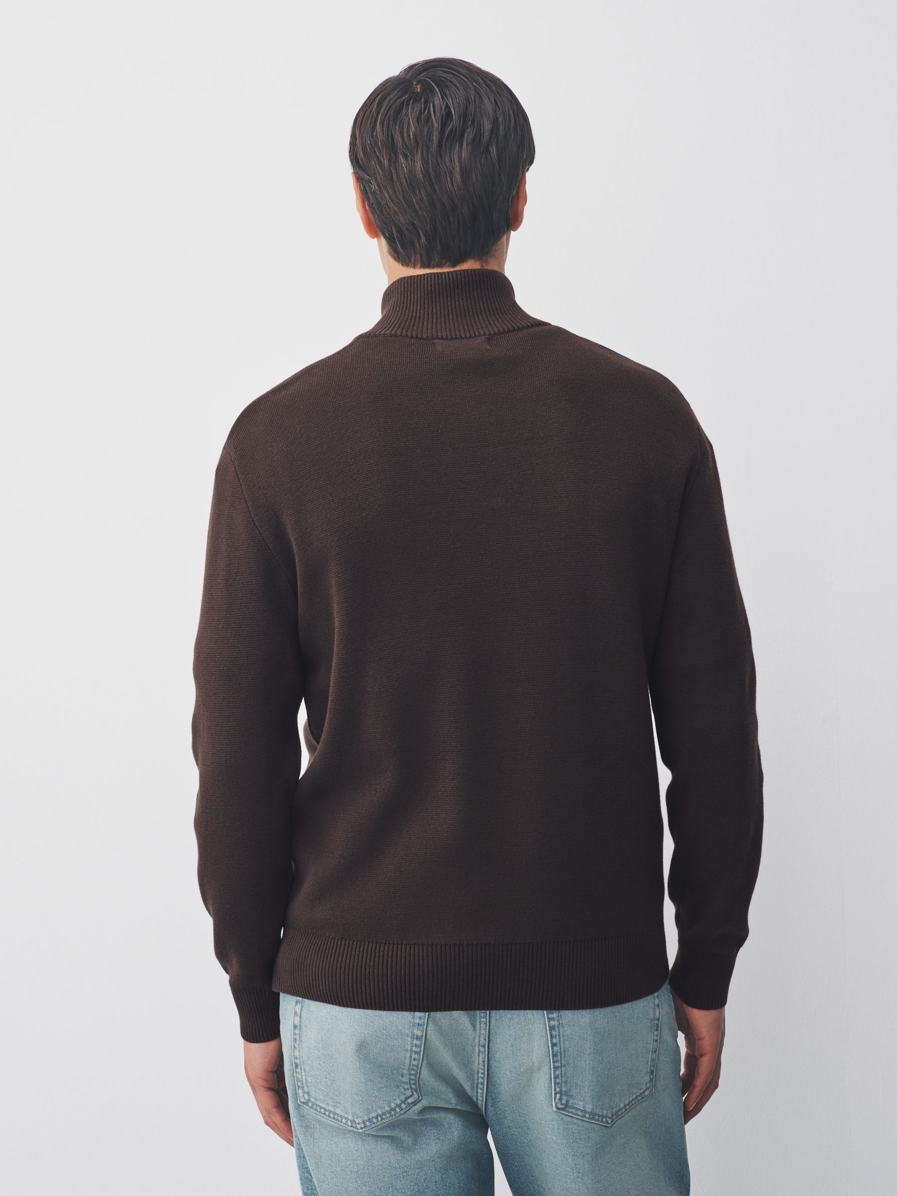 Buy Brown Plain Quarter Zip Jumper from Next USA