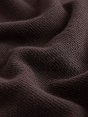 Brown Plain Regular Fit Premium Quarter Zip Jumper - Image 6 of 7