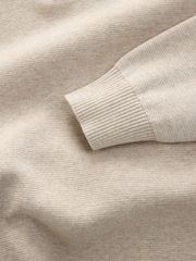 Oatmeal Plain Regular Fit Premium Quarter Zip Jumper - Image 7 of 7