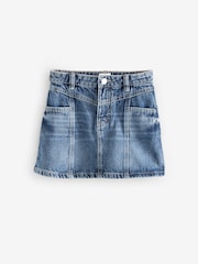 Dark Blue Denim Pure Cotton Mini Skirt - Image 1 of 1