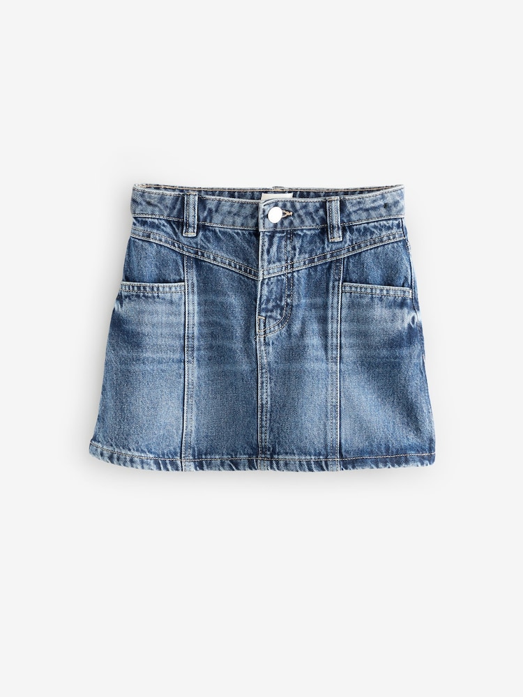 Dark Blue Denim Pure Cotton Mini Skirt - Image 1 of 1