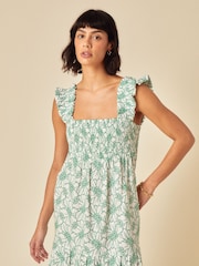 Nobodys Child Green Maya Floral Tier Embroidered  Maxi Dress - Image 4 of 5