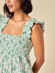 Nobodys Child Green Maya Floral Tier Embroidered  Maxi Dress - Image 5 of 5