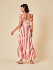 Nobodys Child Red Striped Tiered Maya Midi Dress - Image 2 of 5