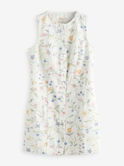 Nobodys Child White Denim Ned Floral Button Down Mini Dress - Image 5 of 5