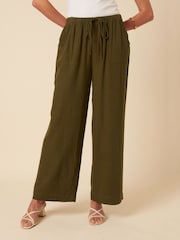 Nobodys Child Green Linen Wide Leg Shona Trousers - Image 1 of 4