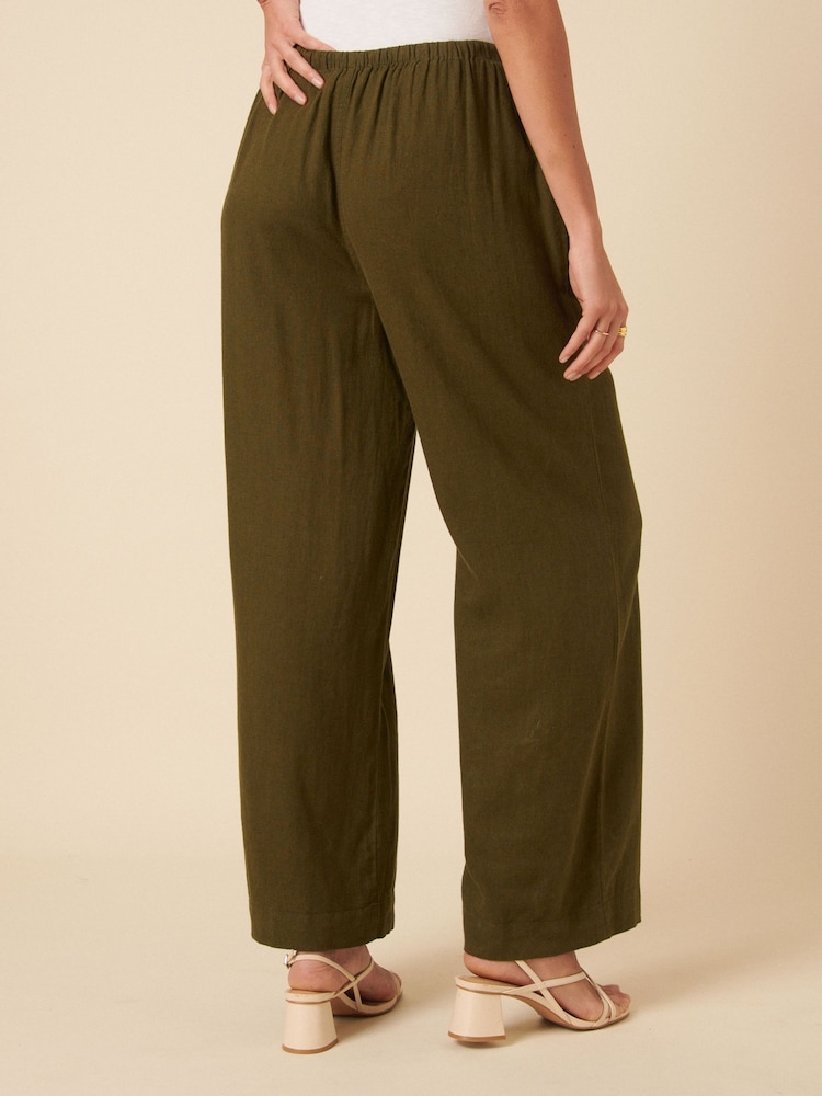 Nobodys Child Green Linen Wide Leg Shona Trousers - Image 2 of 4
