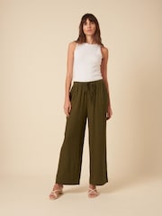 Nobodys Child Green Linen Wide Leg Shona Trousers - Image 3 of 4