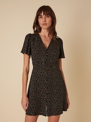 Nobodys Child Black Andie Joanie Bow Back Rosebud Mini Dress - Image 1 of 5