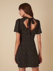 Nobodys Child Black Andie Joanie Bow Back Rosebud Mini Dress - Image 2 of 5