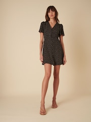 Nobodys Child Black Andie Joanie Bow Back Rosebud Mini Dress - Image 4 of 5