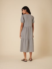 Nobodys Child Black Bernadetta Micro Mono Gingham Midi Dress - Image 2 of 5