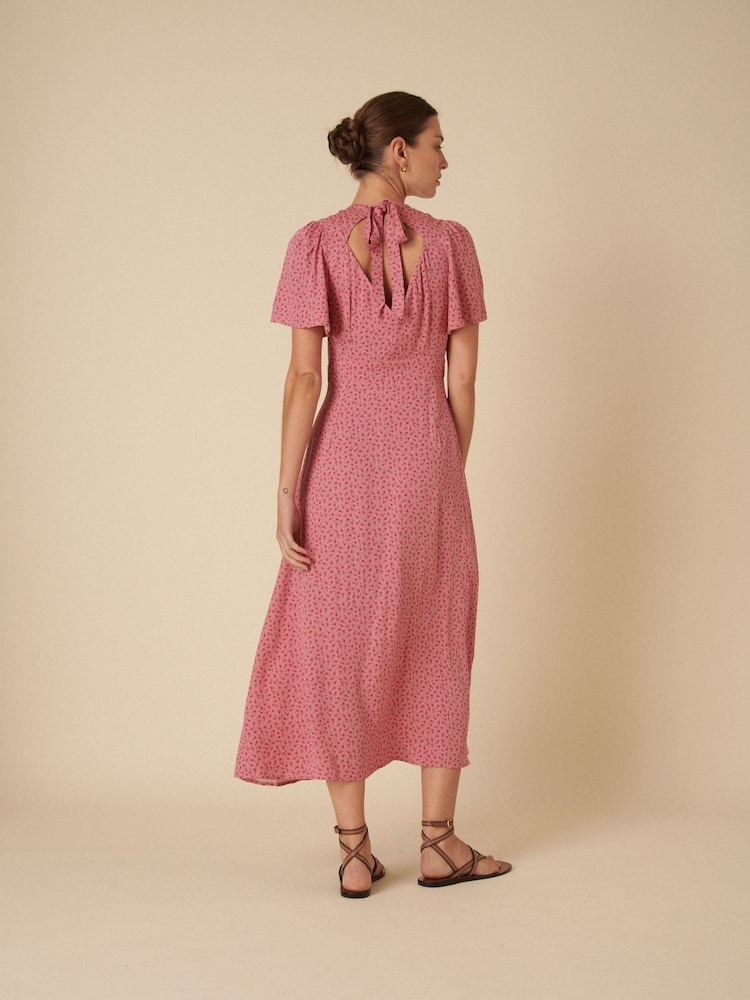 Nobodys Child Pink Pink Floral Printed Andie Midi Dress - Image 2 of 4