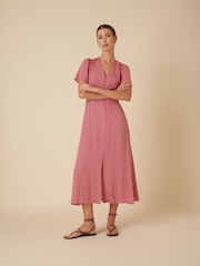 Nobodys Child Pink Pink Floral Printed Andie Midi Dress - Image 3 of 4