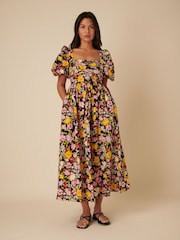 Nobodys Child Black Nova Lily Floral Midi Dress - Image 1 of 4
