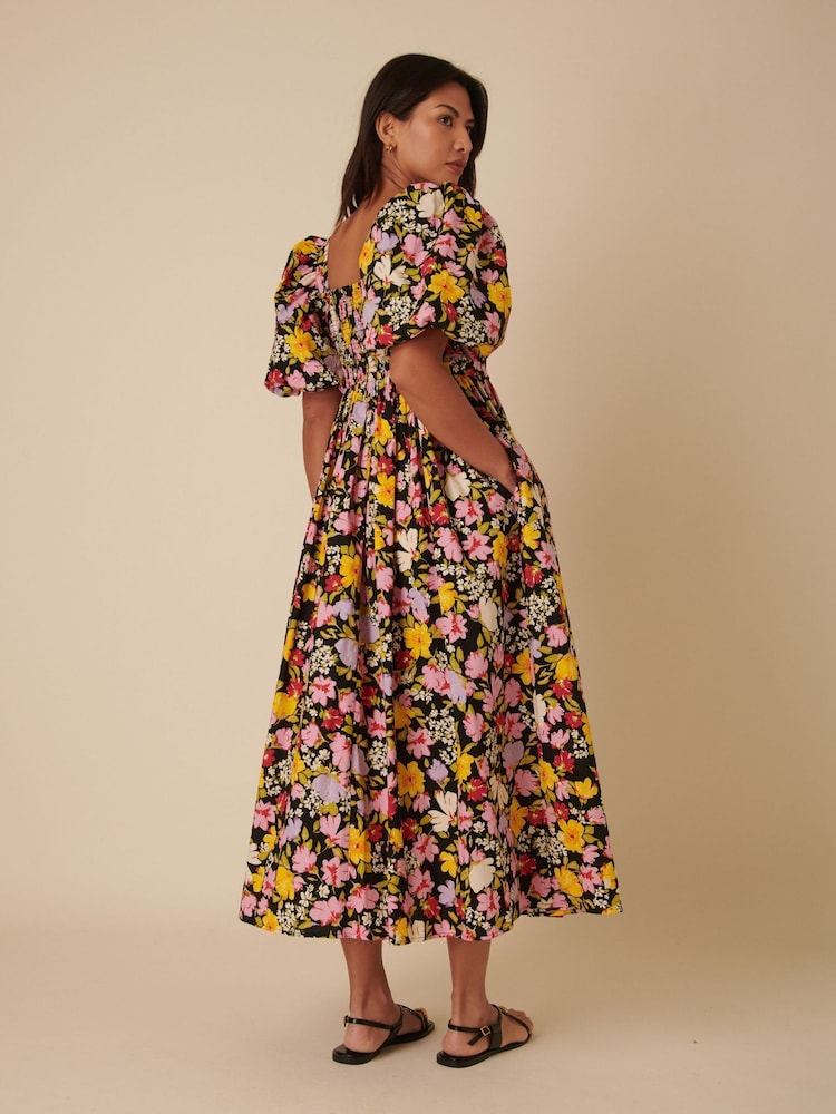 Nobodys Child Black Nova Lily Floral Midi Dress - Image 2 of 4