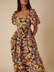 Nobodys Child Black Nova Lily Floral Midi Dress - Image 3 of 4