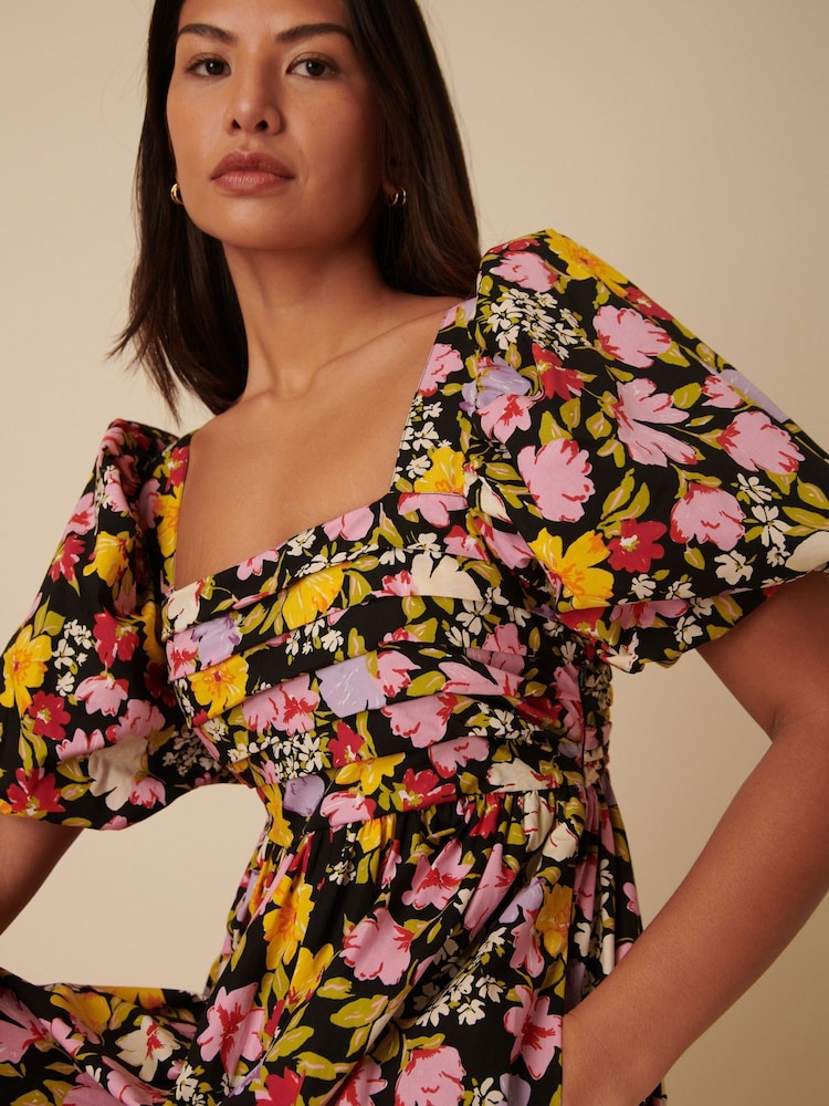 Nobodys Child Black Nova Lily Floral Midi Dress - Image 4 of 4