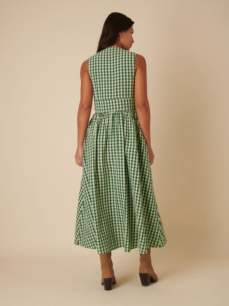 Nobodys Child Green Starlight Gingham Sleeveless Midaxi Dress - Image 2 of 5