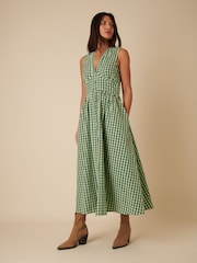 Nobodys Child Green Starlight Gingham Sleeveless Midaxi Dress - Image 3 of 5