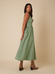 Nobodys Child Green Starlight Gingham Sleeveless Midaxi Dress - Image 4 of 5