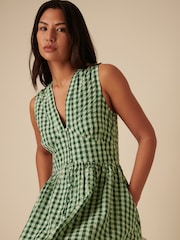 Nobodys Child Green Starlight Gingham Sleeveless Midaxi Dress - Image 5 of 5