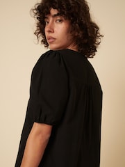 Nobodys Child Black Bernadetta Tie Front detail Blouse - Image 2 of 5