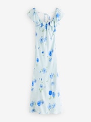 Nobodys Child Blue Abelia Floral Ruffled V Neck Midi Dress - Image 5 of 5