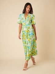 Nobodys Child Blue Sorcha Positano Lemon Scenic Midi Dress - Image 1 of 5