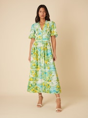 Nobodys Child Blue Sorcha Positano Lemon Scenic Midi Dress - Image 3 of 5