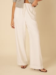 Nobodys Child White Linen Wide Leg Shona Trousers - Image 1 of 4