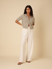 Nobodys Child White Linen Wide Leg Shona Trousers - Image 3 of 4