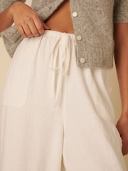 Nobodys Child White Linen Wide Leg Shona Trousers - Image 4 of 4