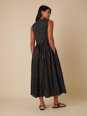 Nobodys Child Black Sleeveless Starlight Ticking Stripe Midaxi Dress - Image 2 of 4
