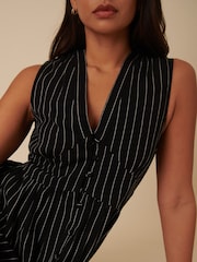 Nobodys Child Black Sleeveless Starlight Ticking Stripe Midaxi Dress - Image 4 of 4