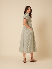 Nobodys Child Green Starlight Seersucker Stripe Midaxi Dress - Image 2 of 4