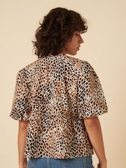 Nobodys Child Animal Bernice Leopard Print Tie Front Top - Image 2 of 5
