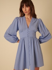 Nobodys Child Blue Long Sleeve Starlight Mini Dress - Image 1 of 4