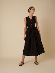 Nobodys Child Black Oak Button Down Midi Dress - Image 1 of 5